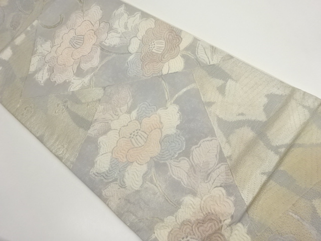 JAPANESE FUKURO OBI / WOVEN PEONY ARABESQUE